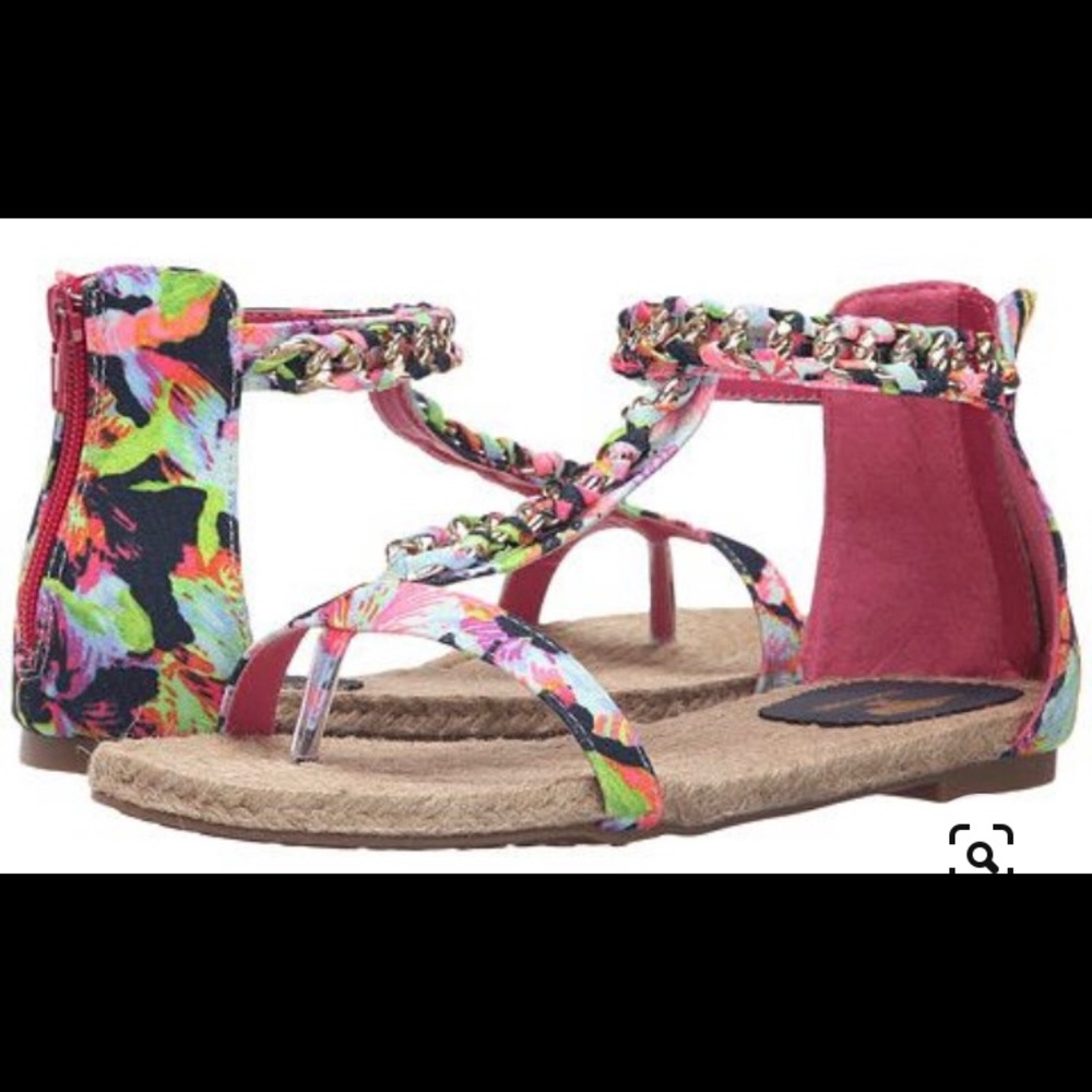 Navy & Pink Tropical Sunset Halsey Sandal